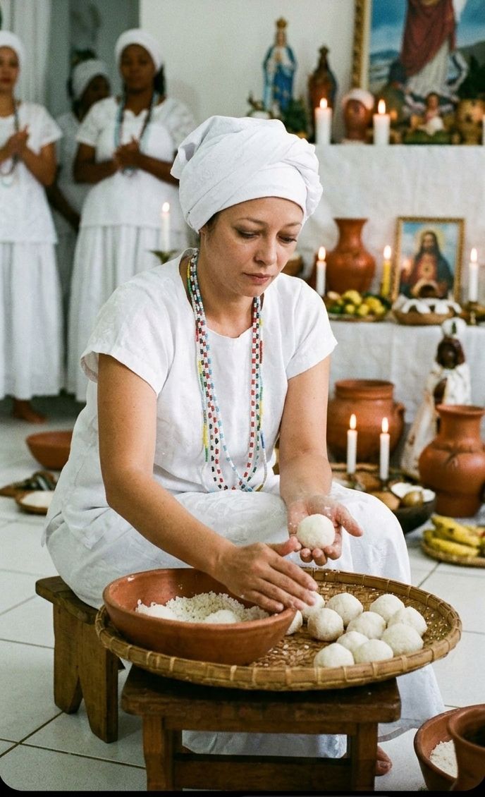 Mãe Maíza em ritual